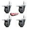 Service Caster 3.5'' Gray Poly Swivel 7/16'' Stem Caster Set with Total Lock Brake, 4PK SCC-GRTTL20S3514-PPUB-716138-4 - alternate 3